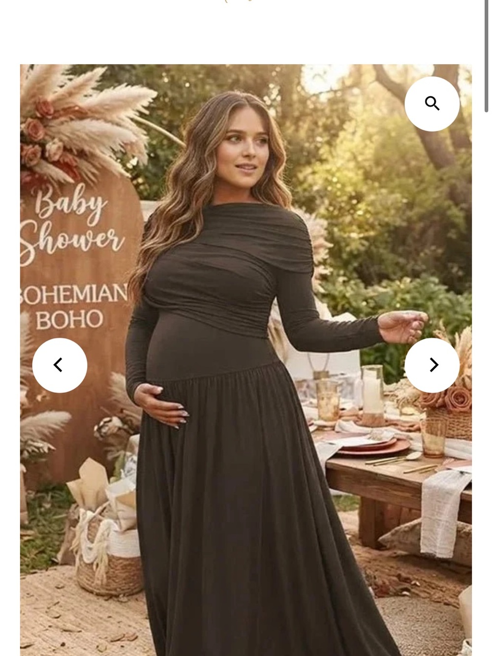 Maternity Long-Sleeve Maxi Dress in Olive